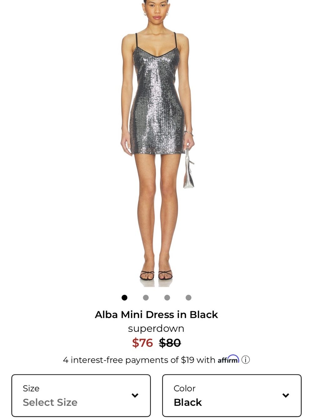 superdown Silver Sequin Mini Slip Dress